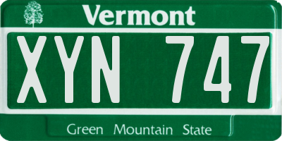 VT license plate XYN747