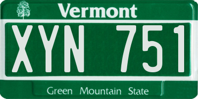 VT license plate XYN751