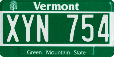 VT license plate XYN754