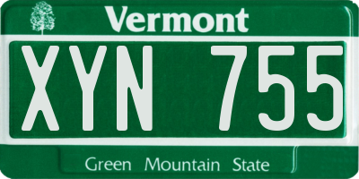 VT license plate XYN755