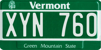 VT license plate XYN760