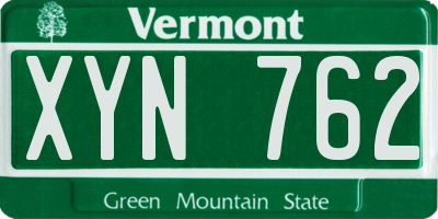 VT license plate XYN762