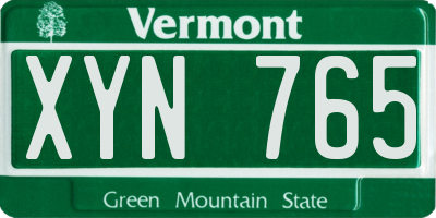VT license plate XYN765