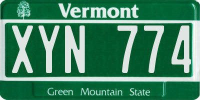 VT license plate XYN774