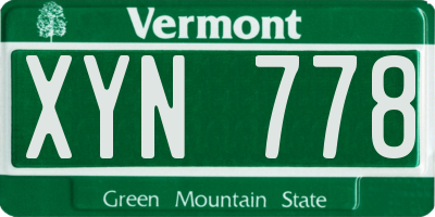 VT license plate XYN778