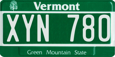 VT license plate XYN780