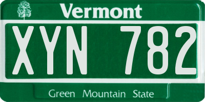 VT license plate XYN782
