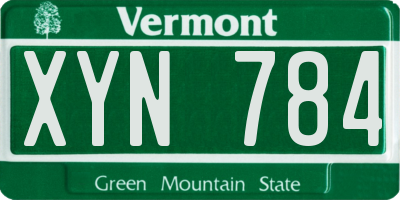 VT license plate XYN784