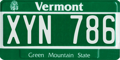VT license plate XYN786