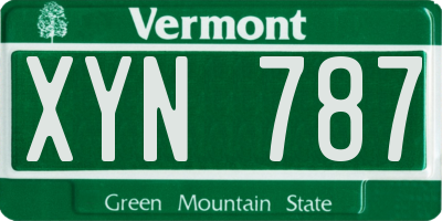 VT license plate XYN787