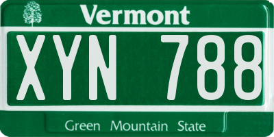 VT license plate XYN788