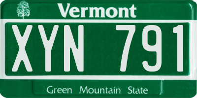 VT license plate XYN791