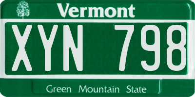 VT license plate XYN798