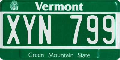 VT license plate XYN799