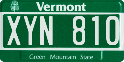 VT license plate XYN810