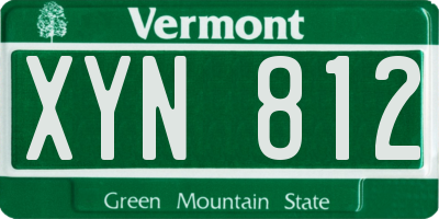 VT license plate XYN812