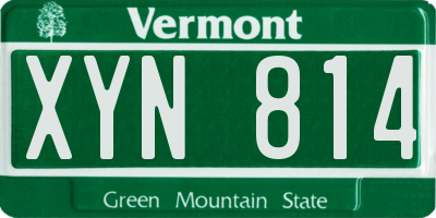 VT license plate XYN814