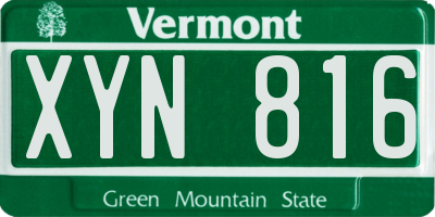 VT license plate XYN816