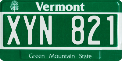 VT license plate XYN821