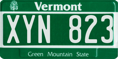 VT license plate XYN823