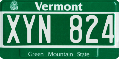 VT license plate XYN824