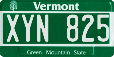 VT license plate XYN825