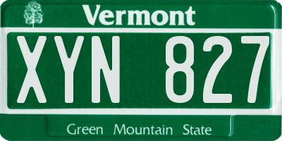 VT license plate XYN827