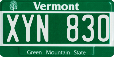 VT license plate XYN830