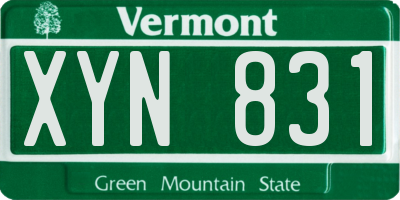 VT license plate XYN831