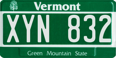 VT license plate XYN832