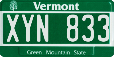 VT license plate XYN833