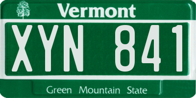 VT license plate XYN841