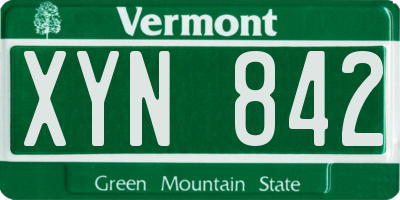 VT license plate XYN842