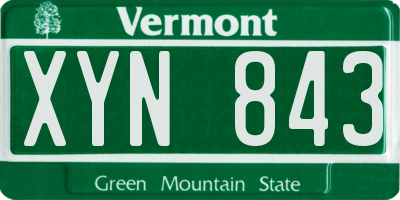 VT license plate XYN843