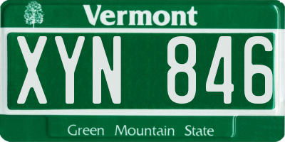 VT license plate XYN846