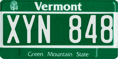 VT license plate XYN848