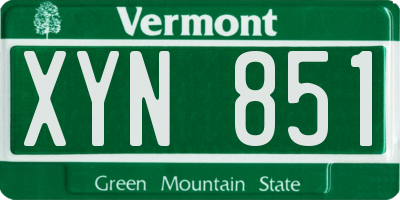 VT license plate XYN851