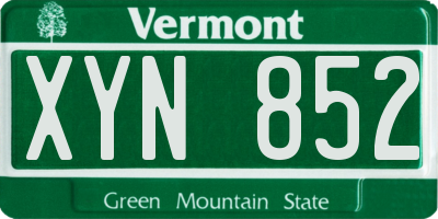 VT license plate XYN852