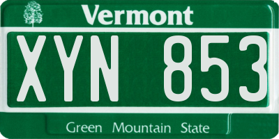 VT license plate XYN853