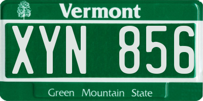 VT license plate XYN856