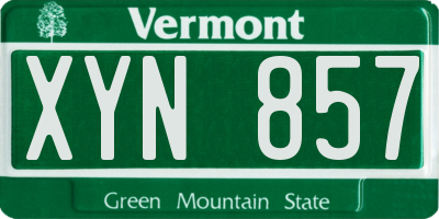 VT license plate XYN857
