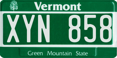 VT license plate XYN858