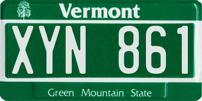 VT license plate XYN861