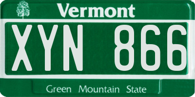 VT license plate XYN866