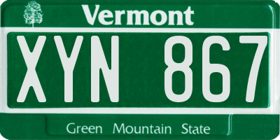VT license plate XYN867