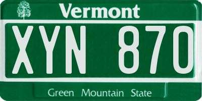 VT license plate XYN870