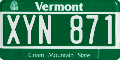 VT license plate XYN871