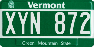 VT license plate XYN872