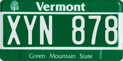 VT license plate XYN878