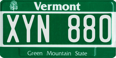 VT license plate XYN880